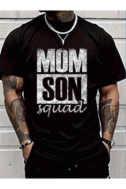 45 BPM تي شيرت قطني 100% بتصميم Squad Sons لعيد الأم، تي شيرت متطابق للأم وال...