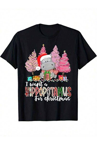 9TAY أريد الحصول على قميص نسائي من I Want A Hippopotamus Xmas Hippo، مناسب لل...
