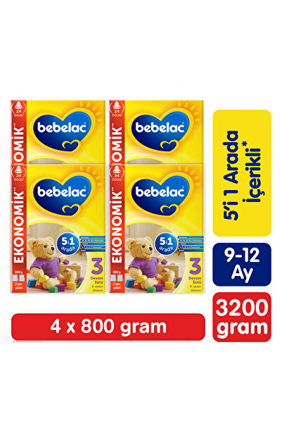 Bebelac 3 Devam Sütü 800 g x 4 adet