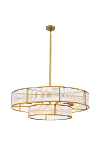 LUXXO Πολυέλαιος Celestia 80 εκ., 5x E14, γυάλινο αμπαζούρ, 80 × 80 × 27 εκ.