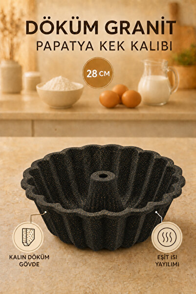 Alkar Cast Granite Daisy Cake Mold 28 cm Cake Mold Thick Cast with Even Heat ...