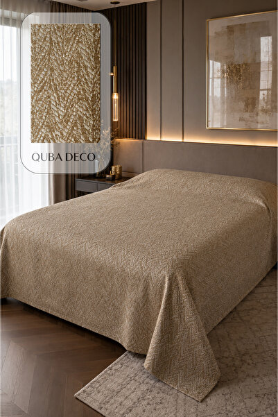 QUBA DECO مفرش سرير أنيق بنمط جلد السمكة مزدوج الطبقات لغرفة النوم وغرفة الأط...