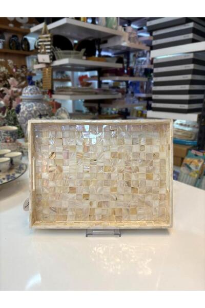 Sever KREM SEDEFLİ DİKDÖRTGEN TEPSİ 40X30CM