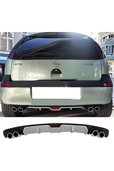 HasAkman Opel Corsa C Gri Difüzör 4 Krom Egzoz Görünümlü Difizör Arka Ek Body...