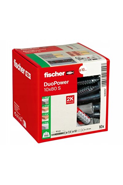 Fischer Kraft Diblu cu șurub DuoPower 10 x 80 S fischer 538257 op.10 buc.