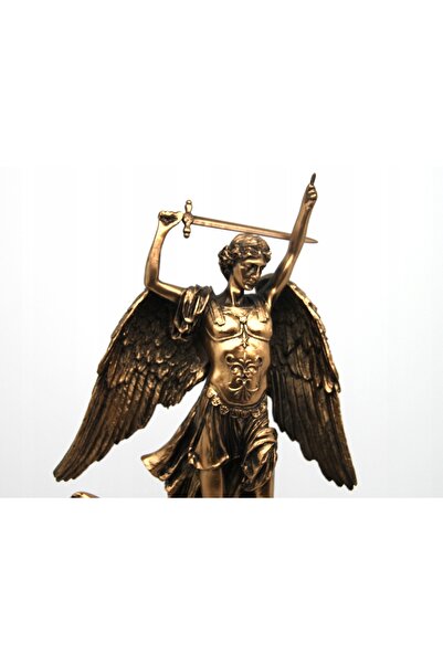 Queen Isabell Ceas decorativ de șemineu cu figura Arhanghelului Mihail luptân...