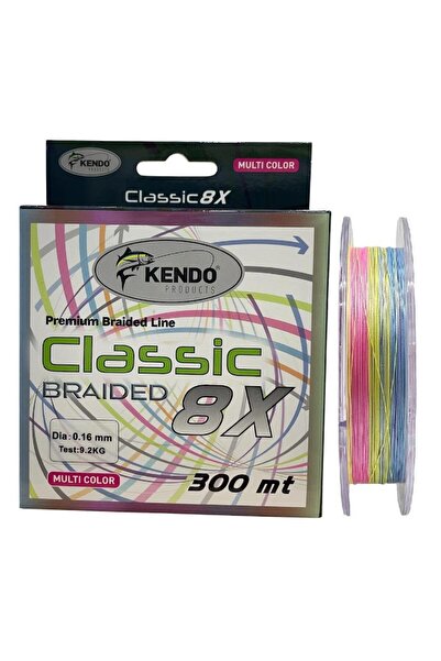 Kendo Classic 8X 300mt 0.16mm 9.2kg Örgü İp Misina Multi Color