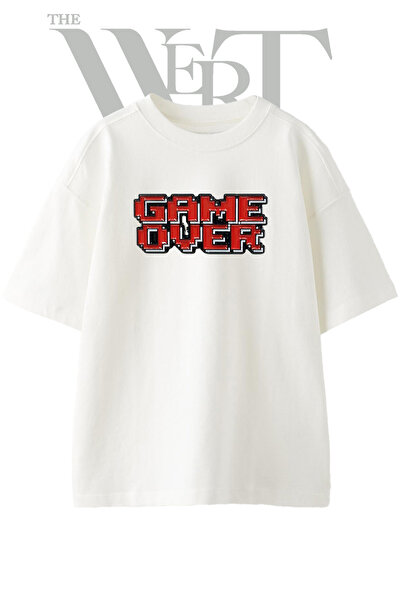 THEWERT Game Over Pixel Art Design T-shirt, unisex, bela, velika veličina