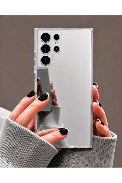 Samsung Galaxy S22 Ultra Uyumlu Aynalı Kılıf Mirror Glass Gün Boyu Makyaj Kontrolü