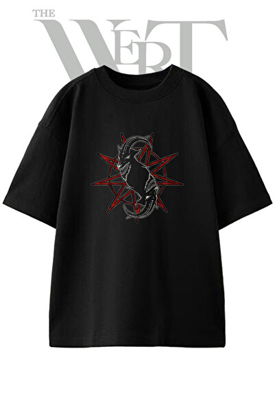 THEWERT Slipknot Logo_1 dizajn, štampana unisex crna oversize majica