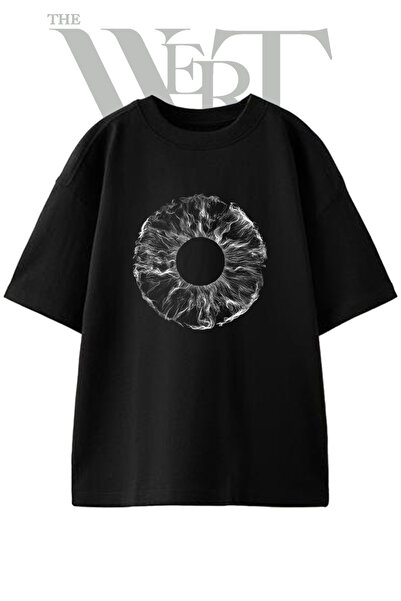 THEWERT Μπλουζάκι Unisex με στάμπα Gozi Irisi Design σε μαύρο χρώμα oversize