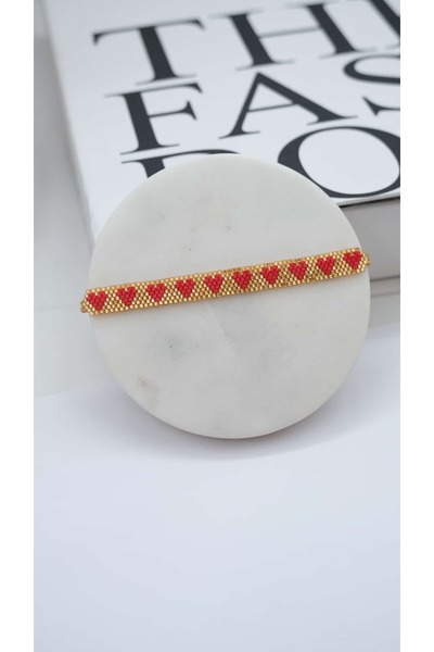 Jerie Sequential Heart Detail Miyuki Knitted Bracelet