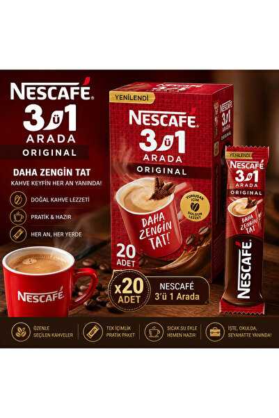 Nescafe قهوة سريعة التحضير 3 في 1 20 عبوة