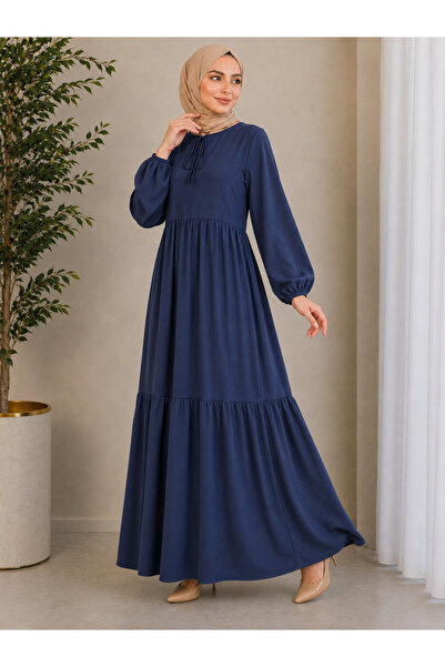 MODAEFA Aerobin Textured Layered Dress with Lace Detail