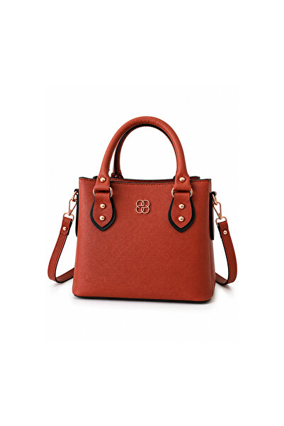 BagMolly Women's Long Strap Shoulder and Hand Bag, Brown, Plain Patterned