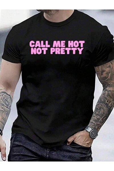 01THEONE تي شيرت قطني 100% بتصميم ميم مرح وجريء بعبارة 'Call Me Hot Not Prett...