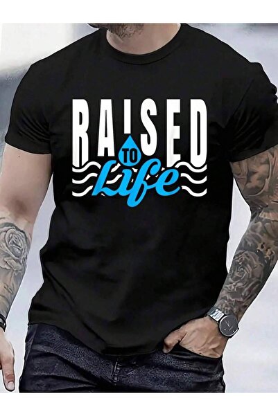 799 تي شيرت 100% قطن بتصميم "Raised To Life" - هدية للمسيحيين لمناسبة التعميد...