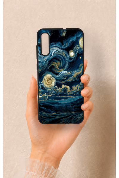 Vip Case Samsung A70 Uyumlu Yıldızlı Gece Desenli Silikon Kılıf
