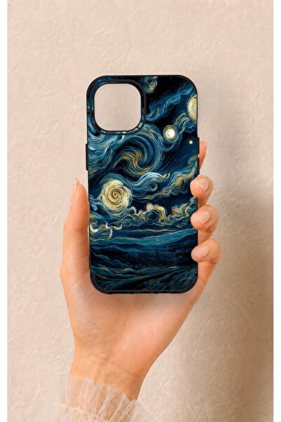 Vip Case iPhone 15 Uyumlu Yıldızlı Gece Desenli Silikon Kılıf