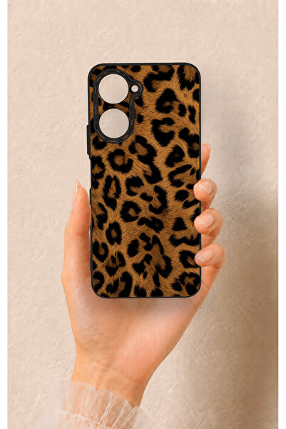 Vip Case Vivo Y18 Uyumlu Koyu Leopar Deri Desenli Silikon Kılıf
