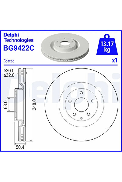 DELPHİ Set Discuri Frana Mazda Cx-60/Cx-80 2022-2024
