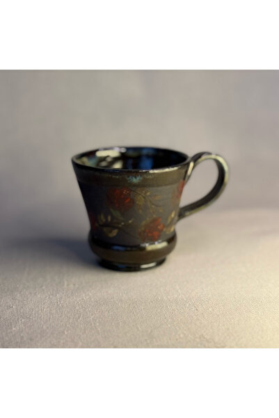 Ranowa Ceramic Dekoratif El Boyamalı Stoneware Seramik Kupa 160 ml – Çiçek De...