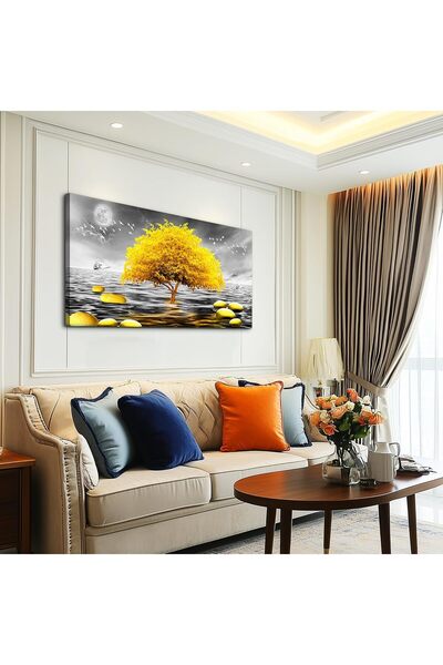 HOME MODE Beach Dunes Sunset Gallery Wrapped Framed Canvas Wall Art | 50x100c...