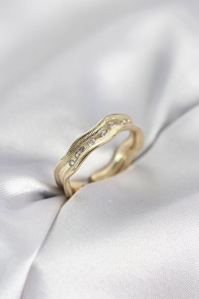 Mega Bazaar Gold Color Water Drop Model Zircon Stone Women's Ring