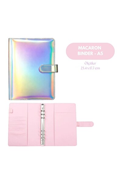 Kpop Dünyasi Macaron Gümüş Hologramlı A5 Binder Dosyası