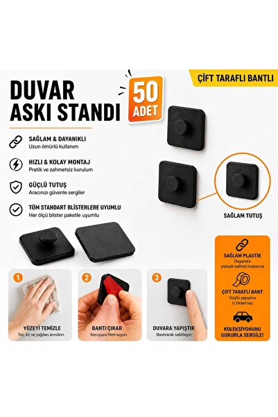 tr trendcenter حامل تعليق على الحائط مقاس 1/64 / حامل لـ 50 قطعة / جهاز عرض م...