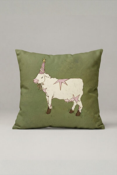 Generic Brand Khaki Floor Unicorn Patterned Cushion Cover 240 – Olive Unicorn...