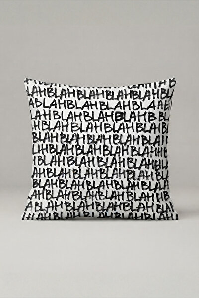 Generic Brand Black and White Blah Pattern Design Throw Pillow Cover 331 – Bl...