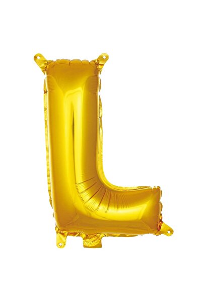 Parti Dükkanı 16 Inch 36 cm Gold L Letter Foil Balloon Birthday Name Letterin...