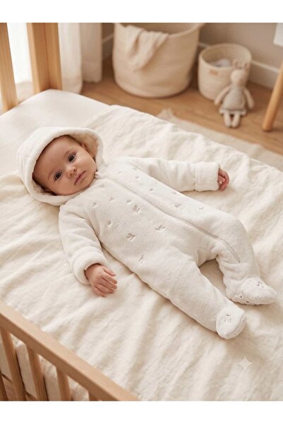 Valia Baby Premium Baby Girl Plush Hooded Jumpsuit