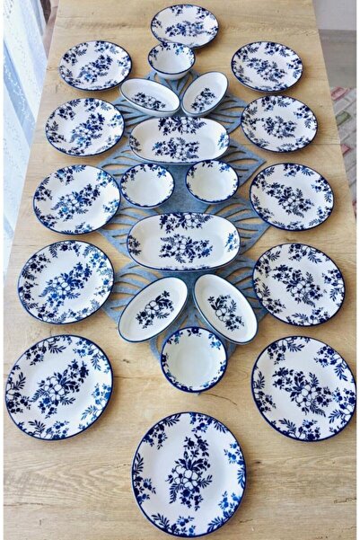Borser Jasmine Desen Hand Made 12 Kişilik 22 Parça Kahvaltı Takımı