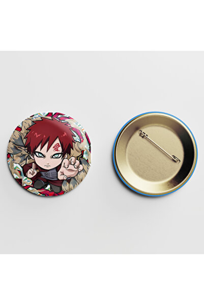 Eymi Design Naruto: Shippuden Gaara 1 adet 58MM Arkası İğneli Buton Rozet - A...
