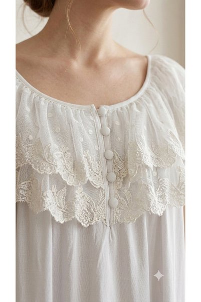 Maison Emarat Night Gown with Lace detailing