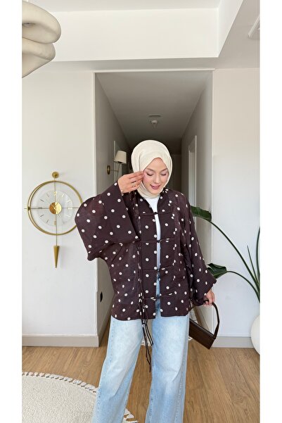 NİLNUR MODA New Season Women's Polka Dot Kimono Jacket