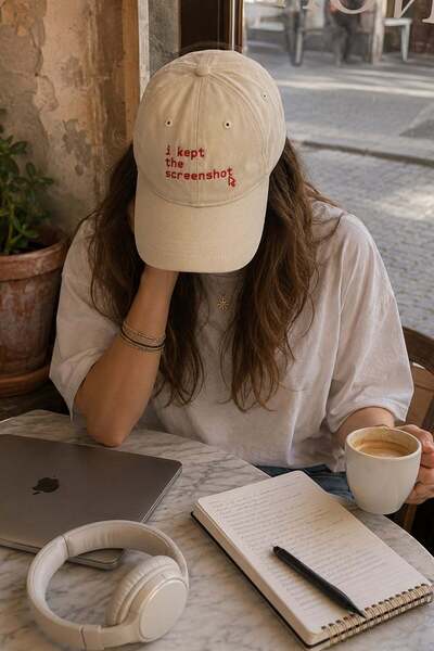 Külah I Kept the Screenshot Embroidered Vintage Hat – Stone