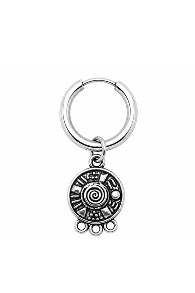 Blisse Piercing Unisex Silver Color Surgical Steel Dangle Ethnic Sun Motif Ho...