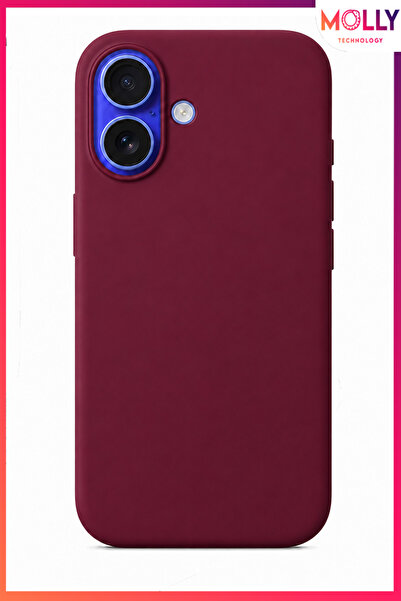 Molly iPhone 17 İçin Vişne Çürüğü Liquid İçi Kadife Mat Silikon Kılıf