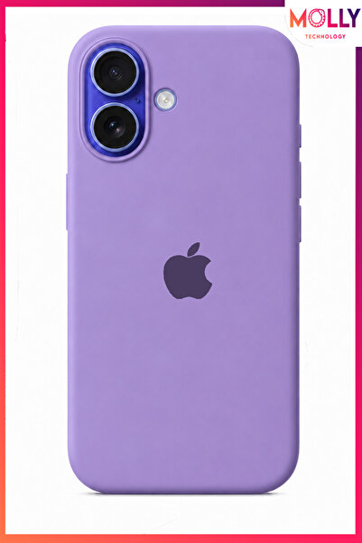 Molly iPhone 16 PLUS İçin Lavanta Lansman Soft İçi Kadife Mat Silikon Kılıf