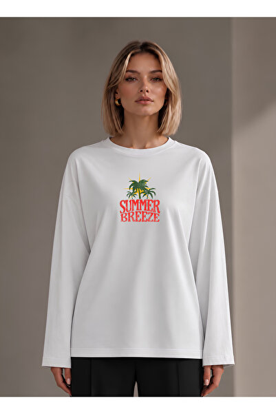 Grafftee Clothing Suerte Summer Breeze Printed White Oversize Wide Cut Long S...