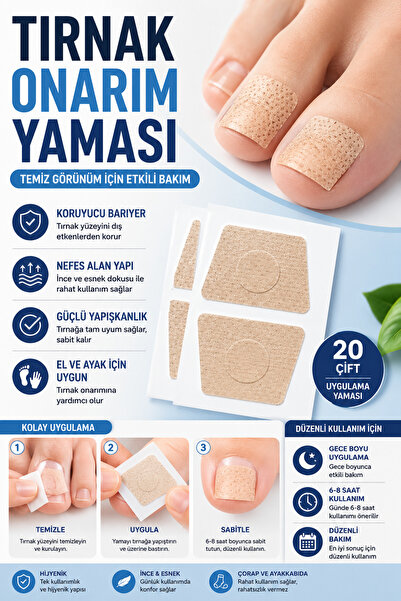 Hane Dostu 20 Çift Batık Tırnak Düzeltici Onarım Bandı Yapışkanlı Ayak ve El ...