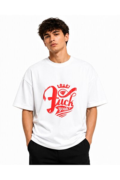 Inscriptie Tricou Unisex Bumbac Premium Casual " Fuck yeah! "