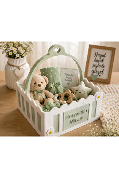 MİR STORE Hoş Geldin Bebek Hediye Sepeti | Kişiye Özel Yenidoğan Hediye Kutusu