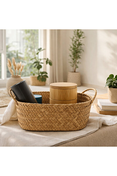 Generic Terreamour Oval Wicker Straw Eco-Friendly Natural Seagrass Gift Baske...