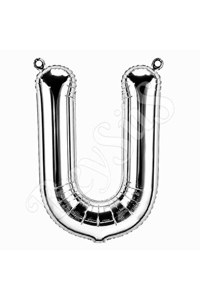 BeySüS Letter U Foil Balloon Silver Color (100 cm)