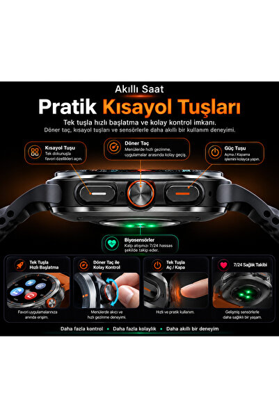 KALOBEE Watch Sk7 Kordon Hediyeli 48mm Akıllı Saat Iphone Ve Android Tüm Telefonlara Uyumlu