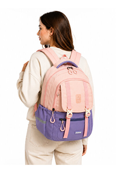 Bevitton 707 Powder-Lilac Waterproof Fabric School Bag Lightweight Unisex Dai...